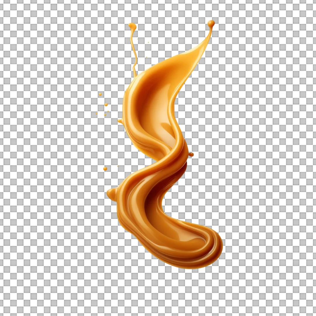Caramel Liquid Splash Swirl 3D PNG