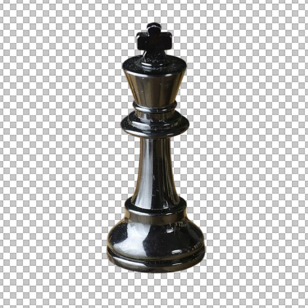 Black Chess King Piece PNG