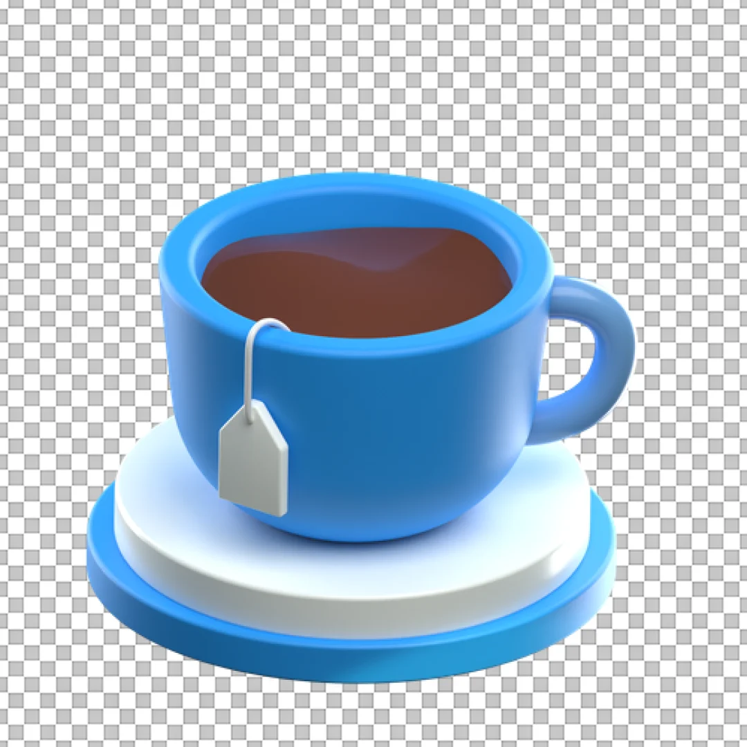 Blue Hot Cocoa Cup 3D PNG