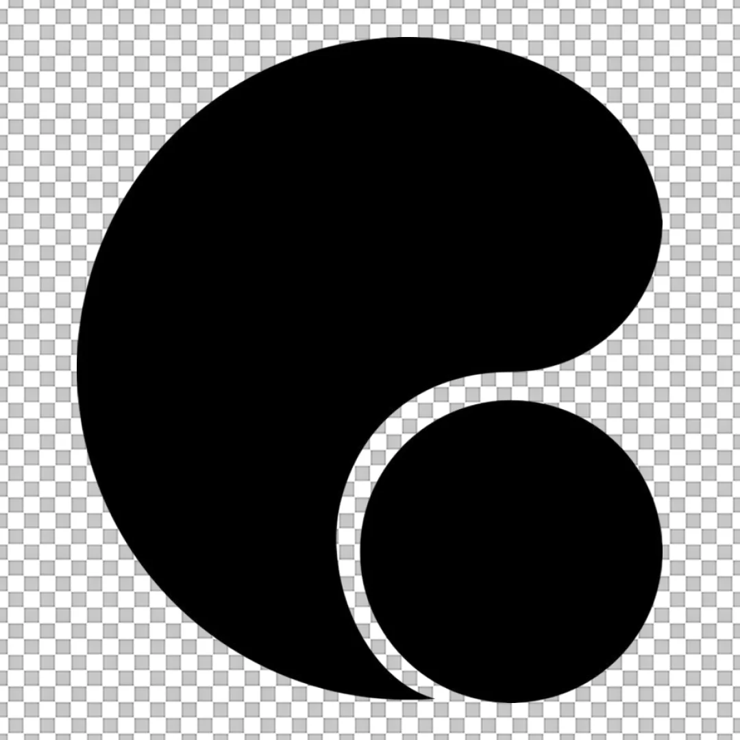 Abstract Yin Yang Drop Shape PNG