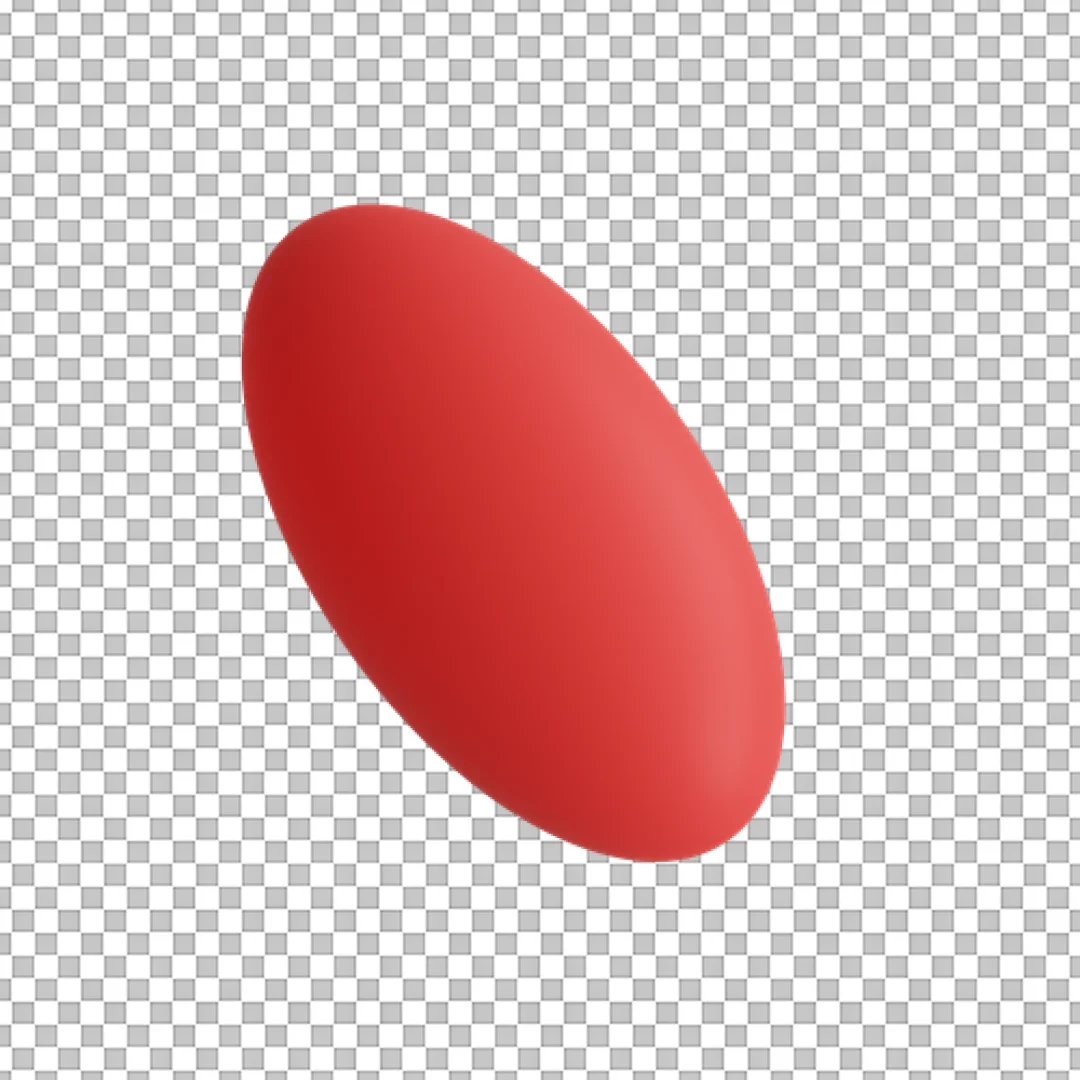 Vibrant Red 3D Elliptical Pill Capsule Icon