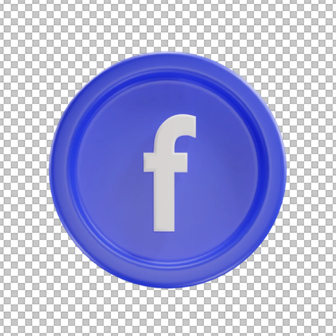 Glossy Blue Circle Facebook Button PNG