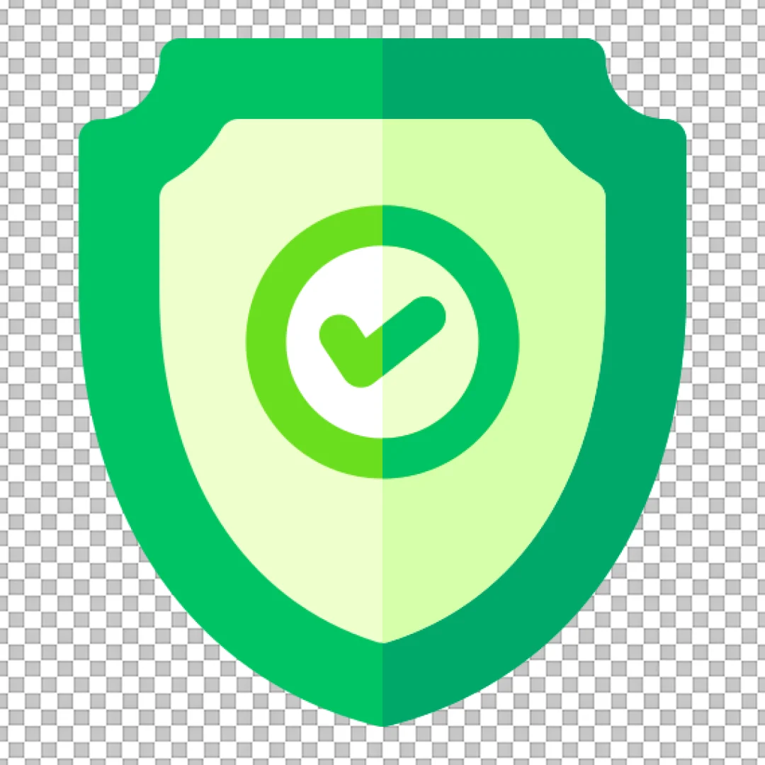 Green Security Shield with Checkmark Icon
