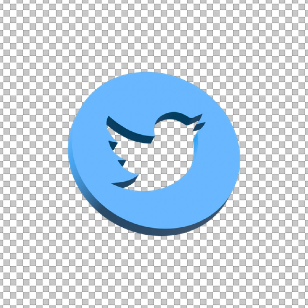 Cutout Blue Twitter Circle PNG