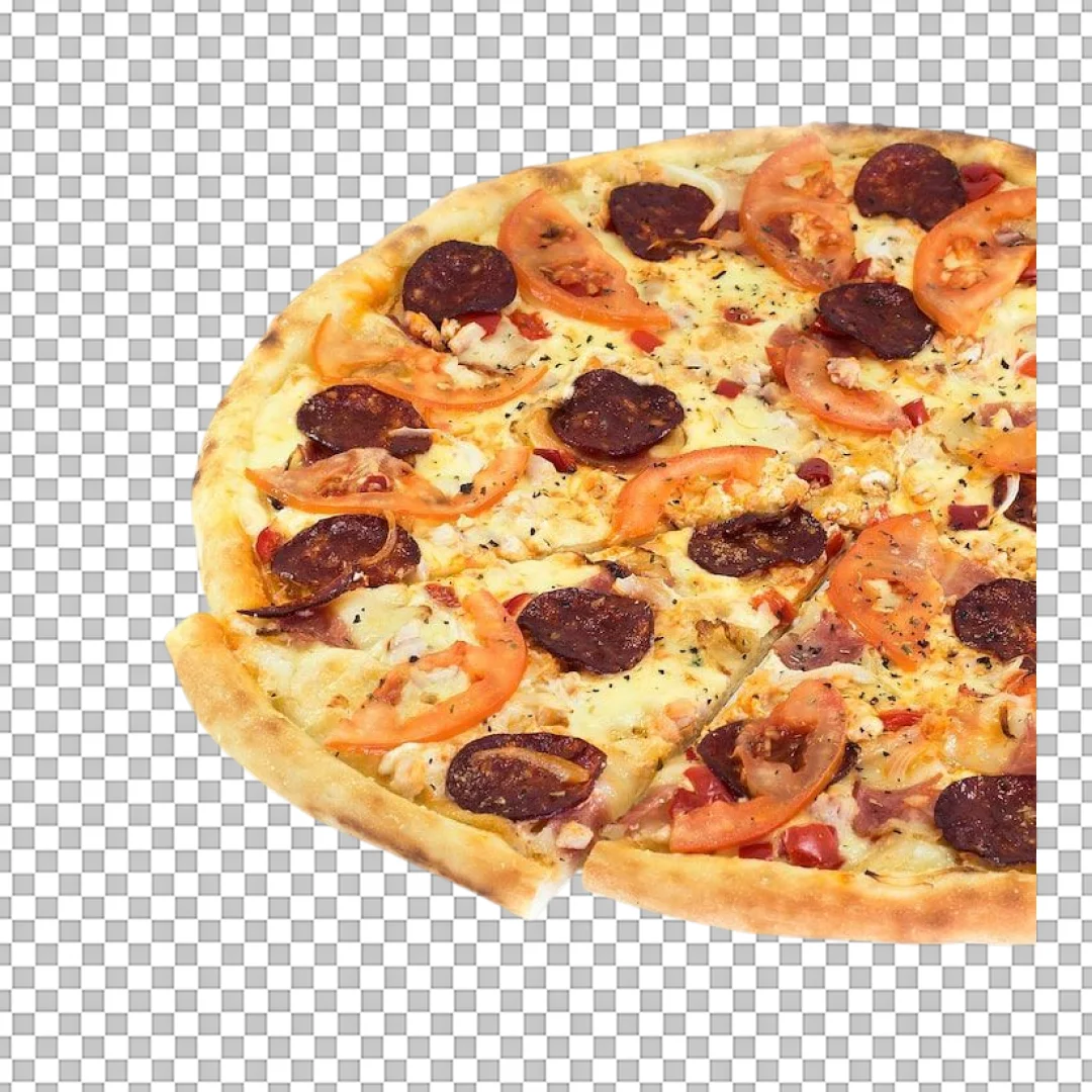 Chorizo and Tomato Pizza PNG