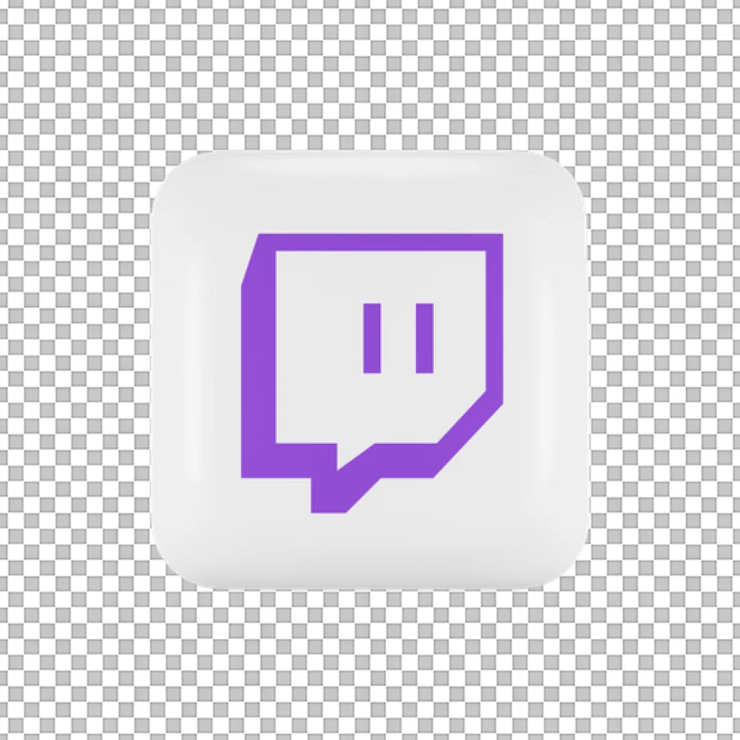 Twitch Logo Purple Square 3D Icon PNG