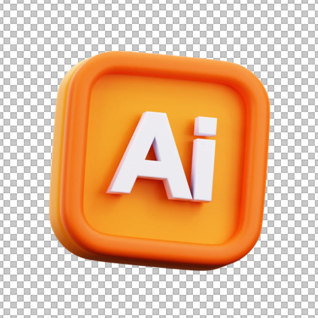 Orange Adobe Illustrator 3D Icon PNG