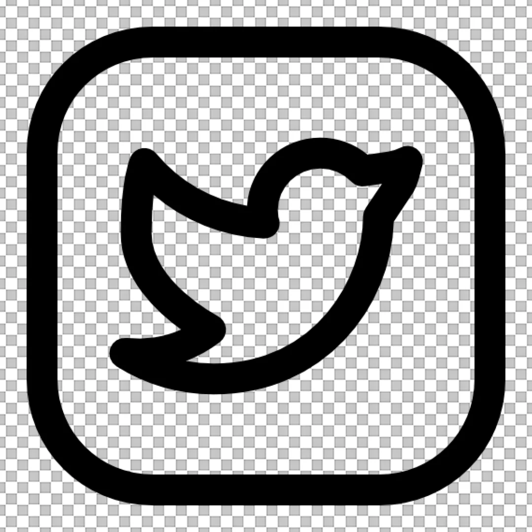 Twitter (X) Social Media Icon Outline in Rounded Square