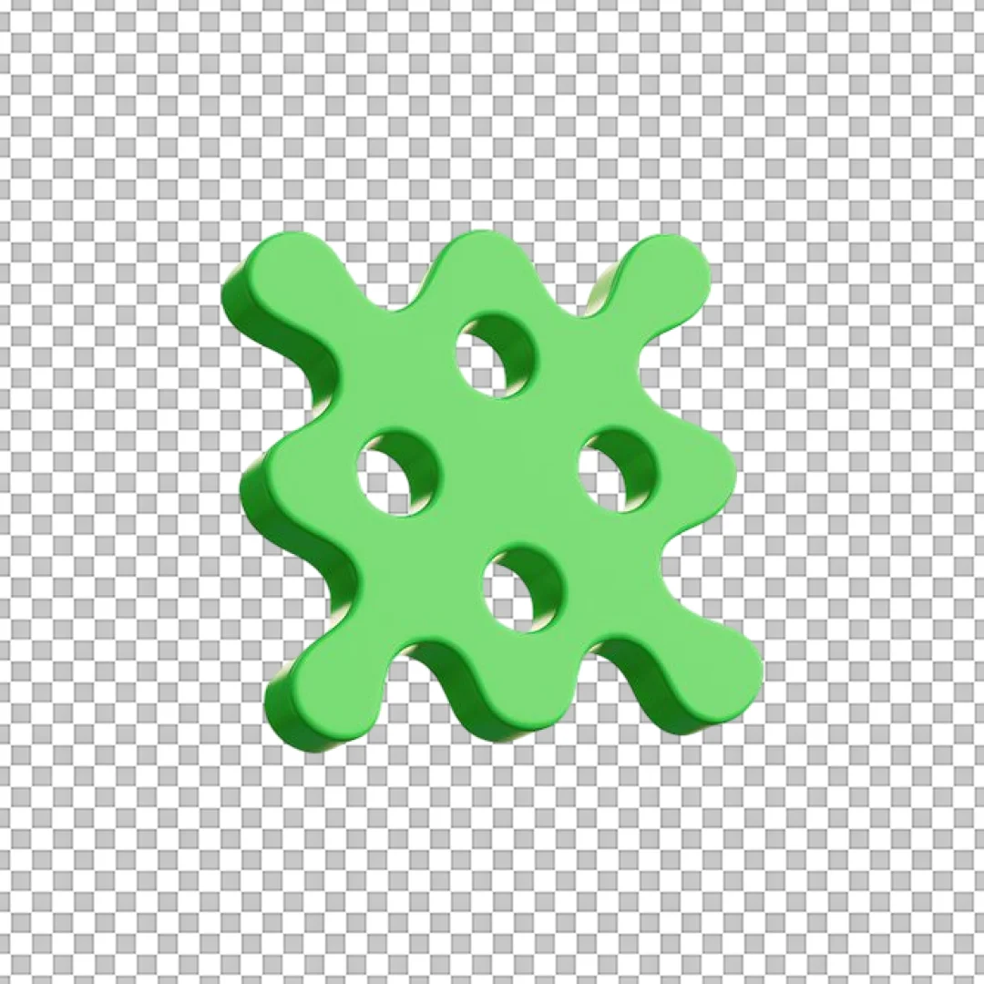 Green Virus 3D Icon PNG