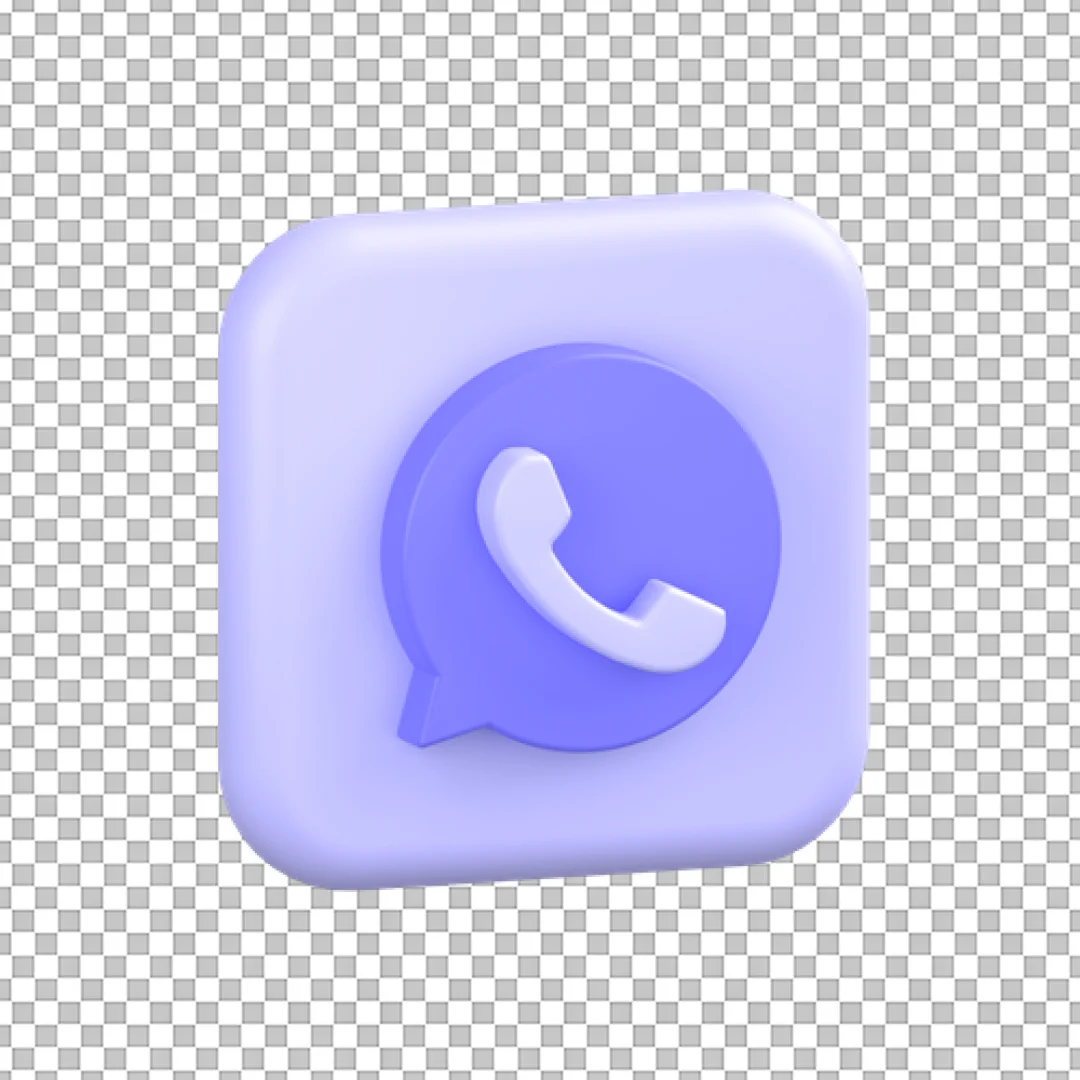 3D Purple WhatsApp Icon PNG