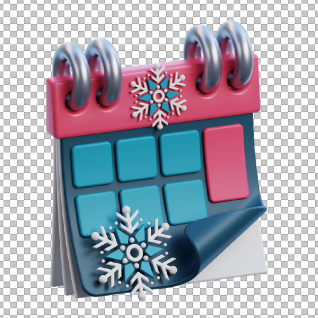 Pink Top Calendar 3D PNG