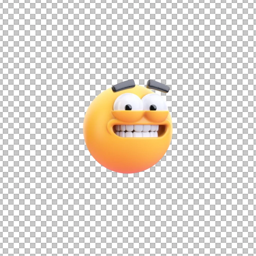 3D Grimacing Face Emoji PNG