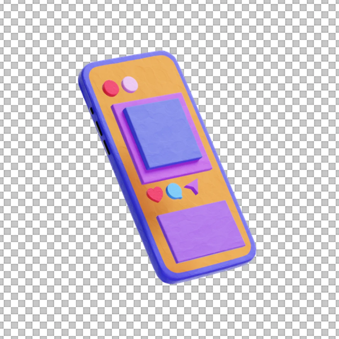 Smartphone Social Feed Clay Style 3D Icon PNG