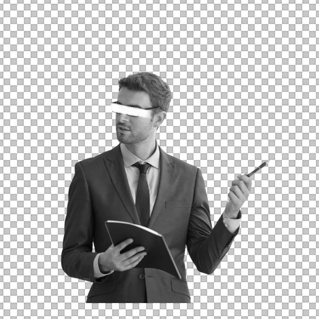 Businessman Holding Folder Portrait PNG