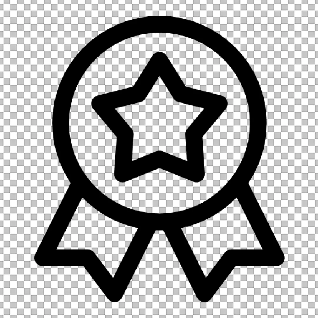 Outline Star Award Badge Icon for Achievement and Quality