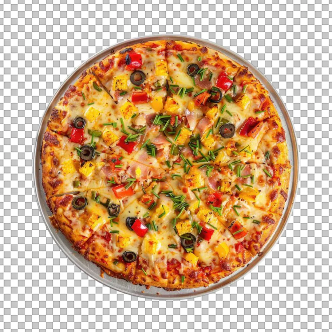 Deluxe Pizza on Metal Tray PNG