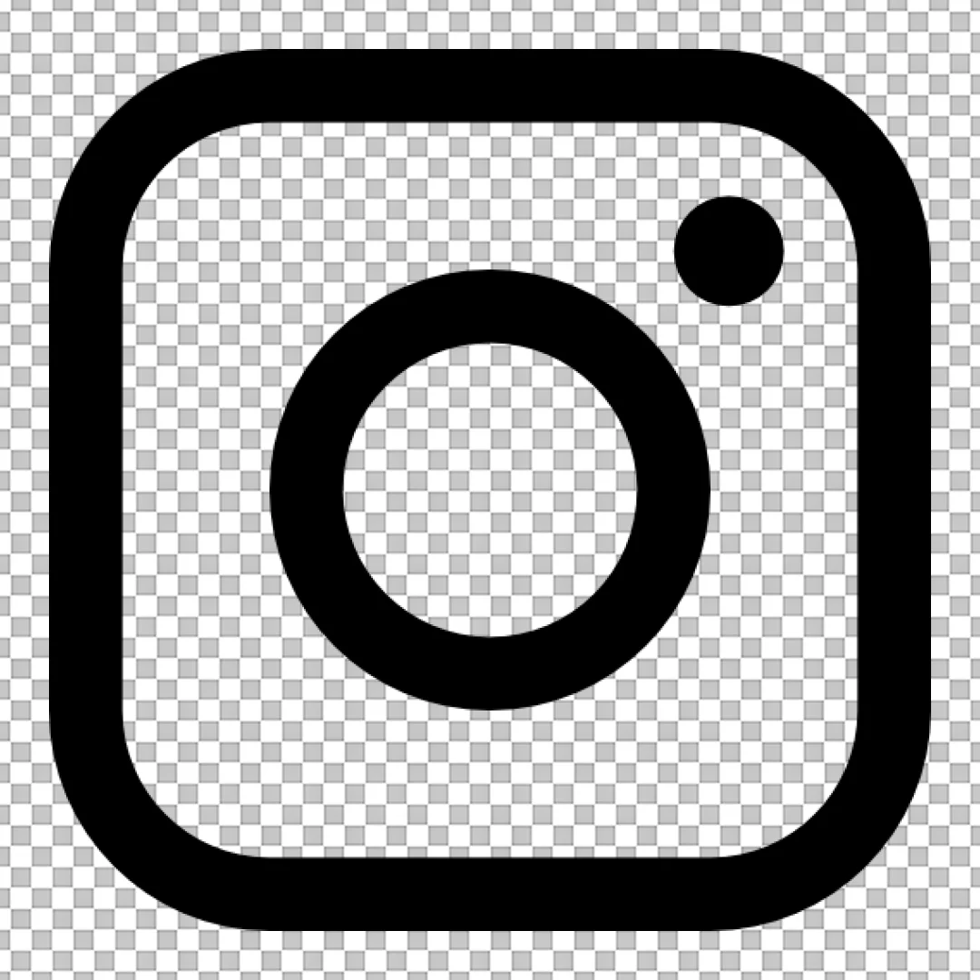 Black Outline Instagram Icon | Social Media Camera Logo Vector