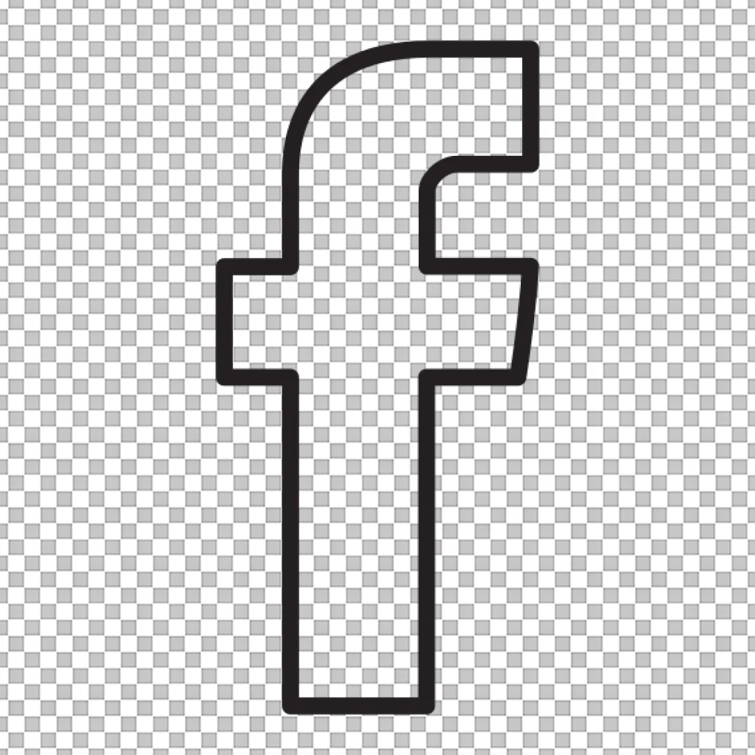 Minimalist Facebook F Outline Icon
