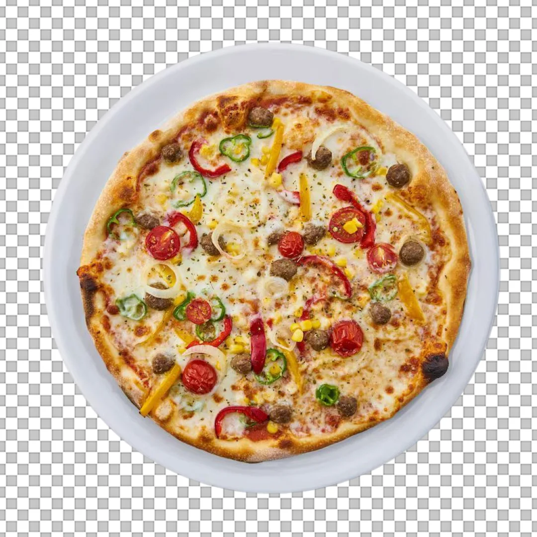 Meatball And Pepper Pizza PNG