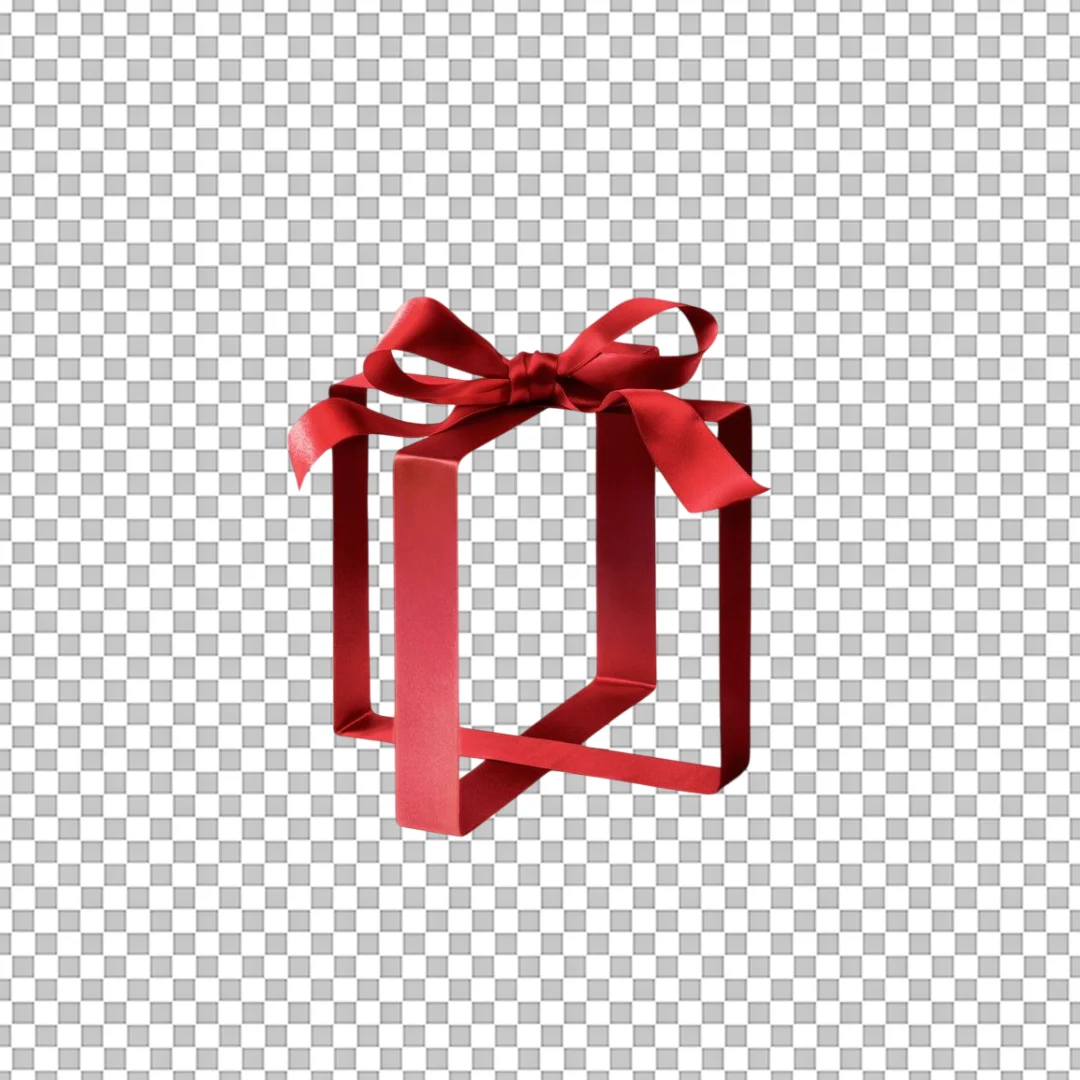 Red Ribbon Bow Invisible Box PNG