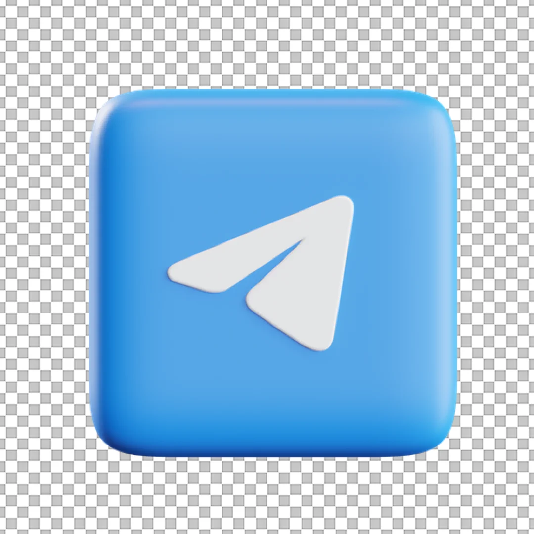 3D Blue Telegram Icon PNG