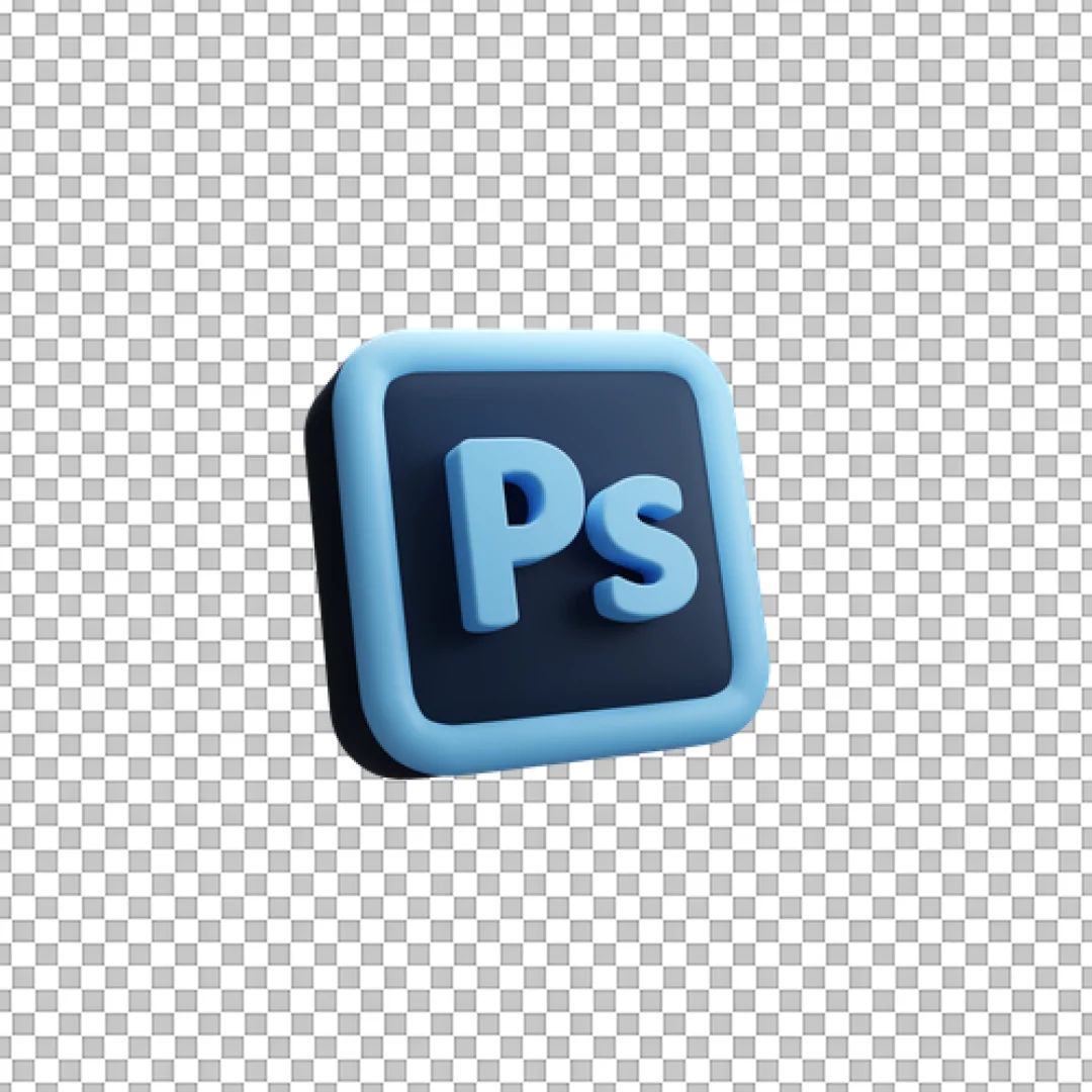 Blue Photoshop Ps 3D Icon PNG