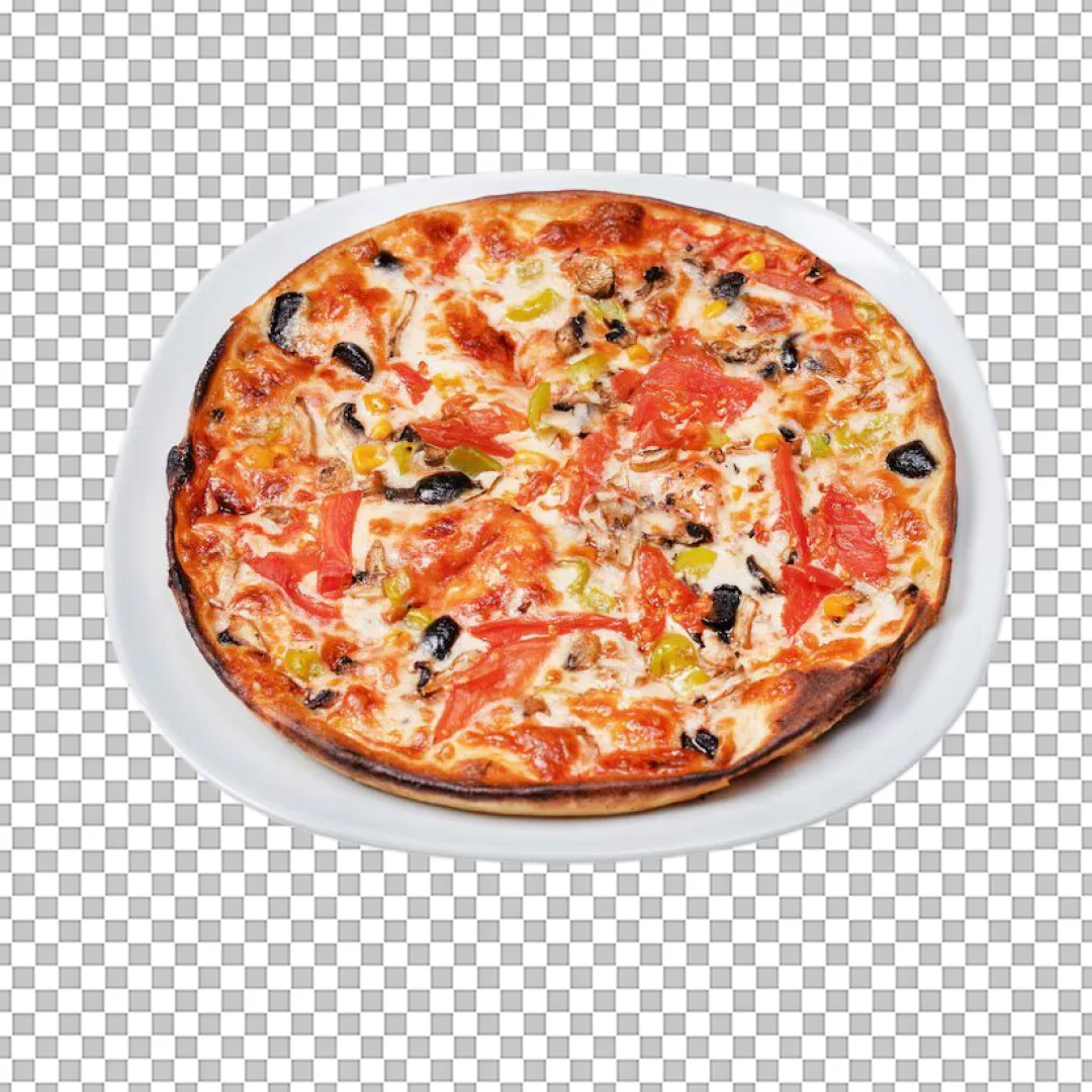 Rustic Veggie Pizza PNG