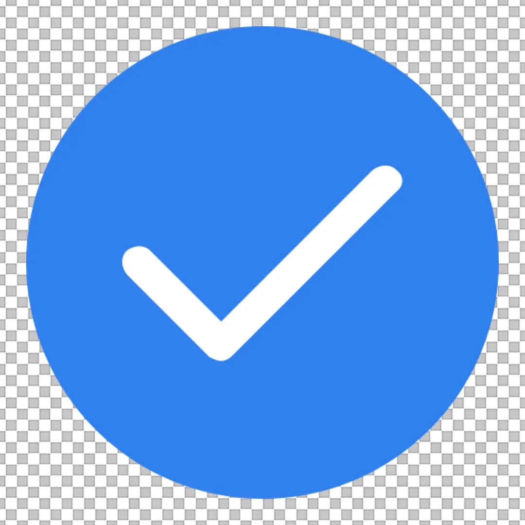 Blue Circle Verification Checkmark Icon