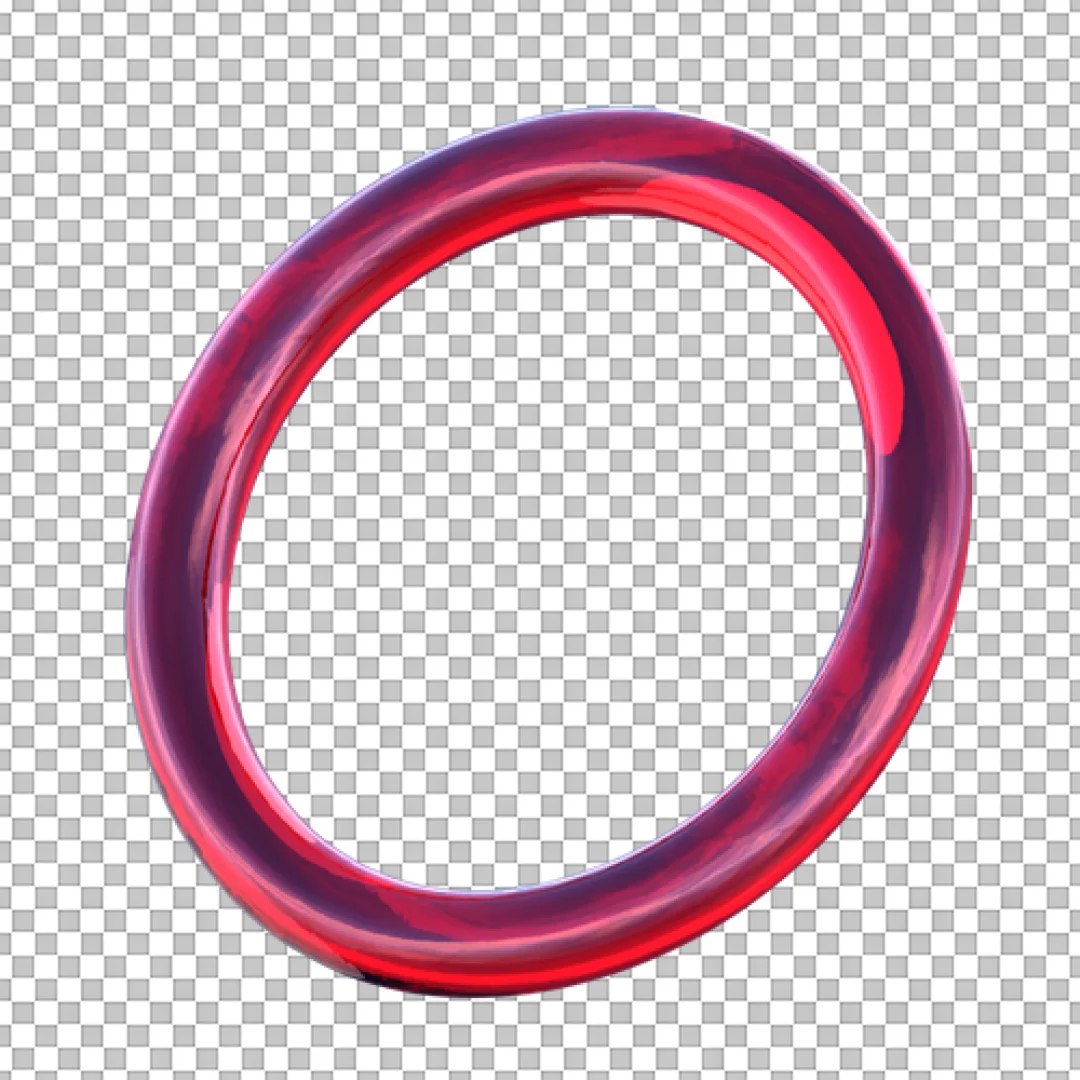 Abstract Glossy Red 3D Ring Element or Circle Icon