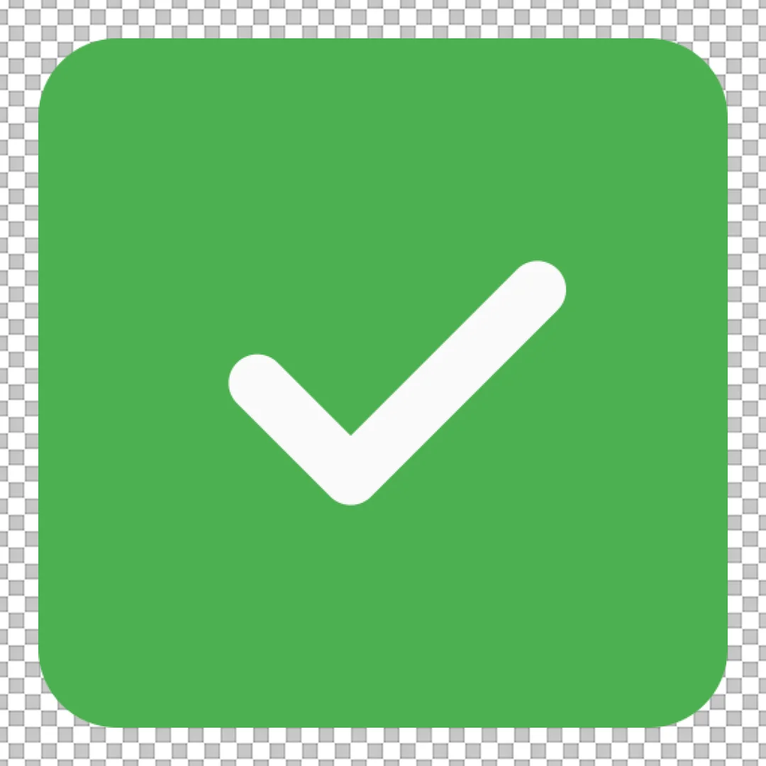 Success Checkmark Icon on Rounded Green Square