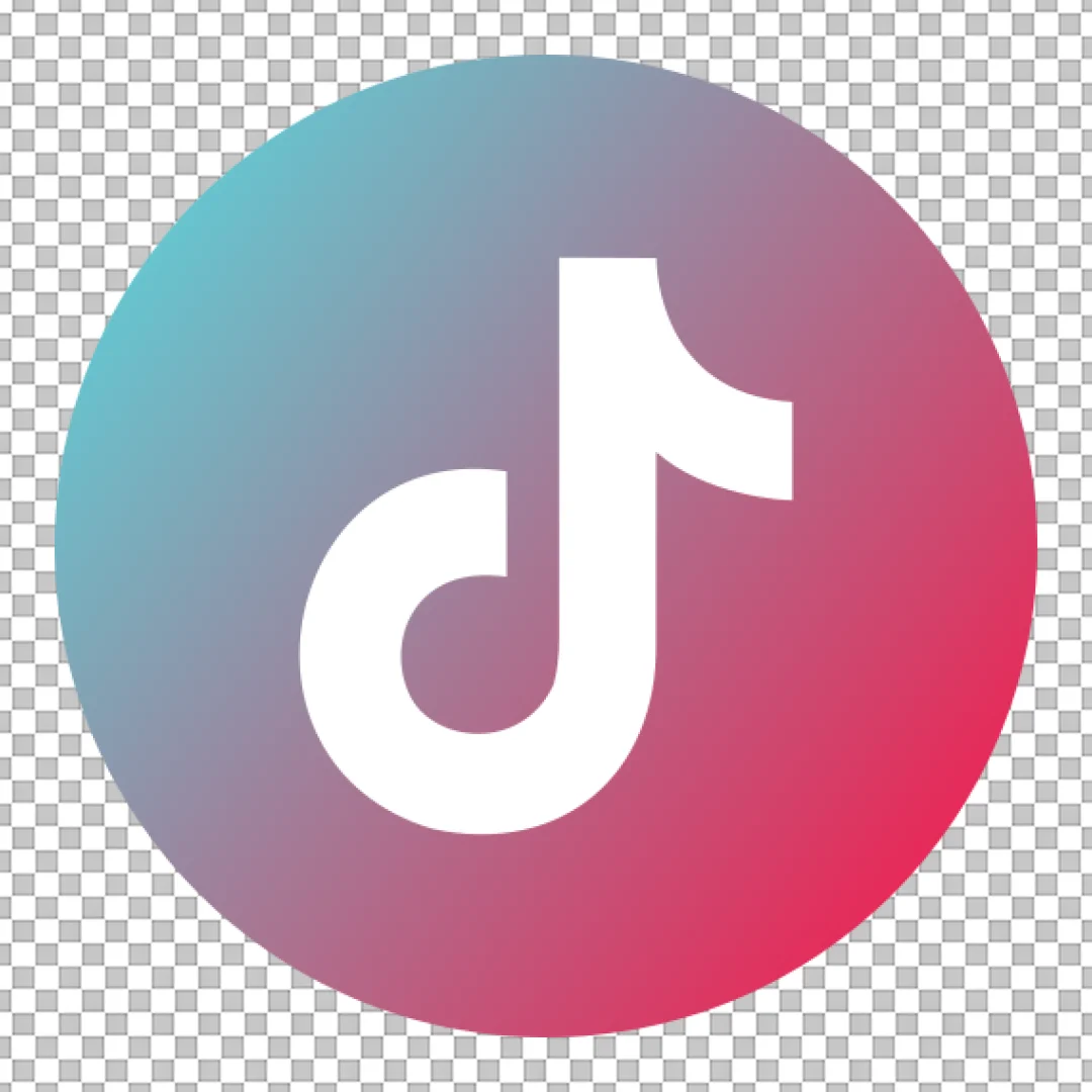 TikTok Social Media Icon Logo with Vibrant Gradient Background