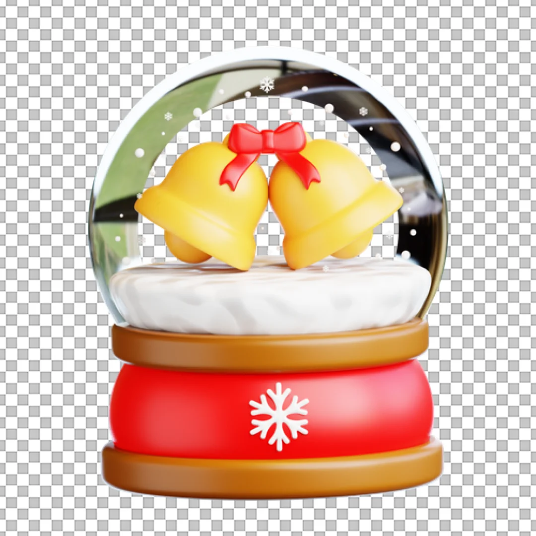 Christmas Bells Snow Globe 3D PNG