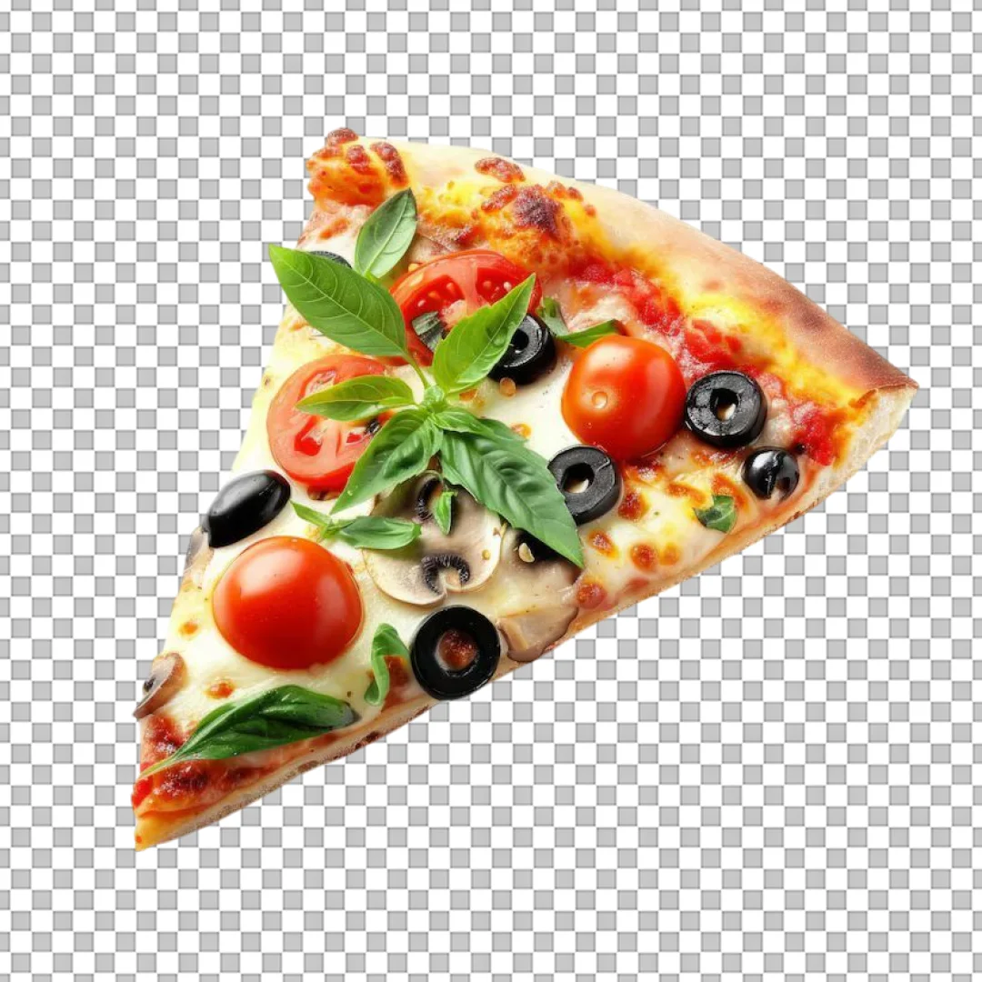 Slice of Veggie Pizza PNG