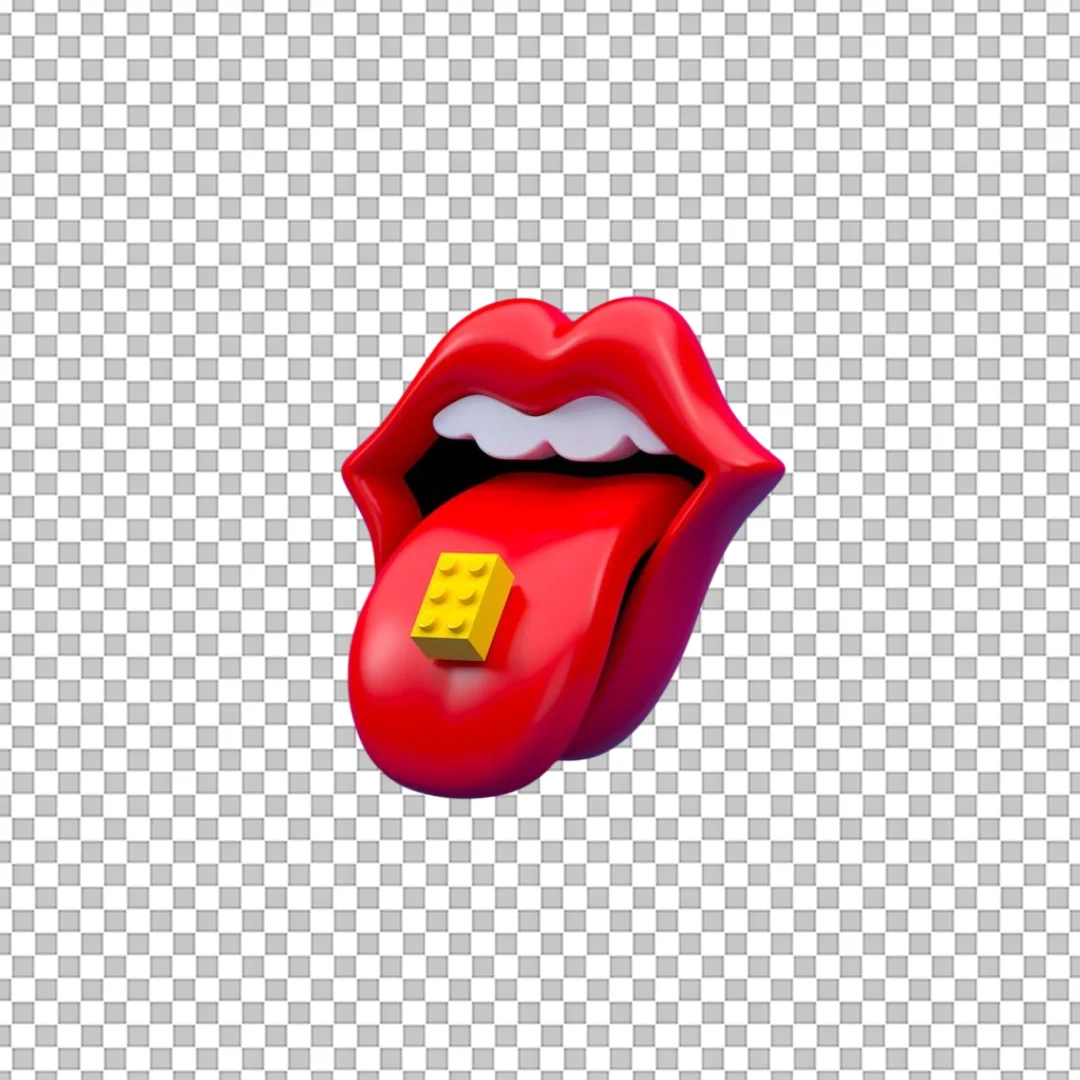 3D Mouth with Block on Tongue PNG
