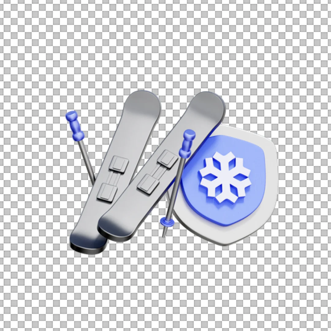 Skiing Badge Icon 3D PNG