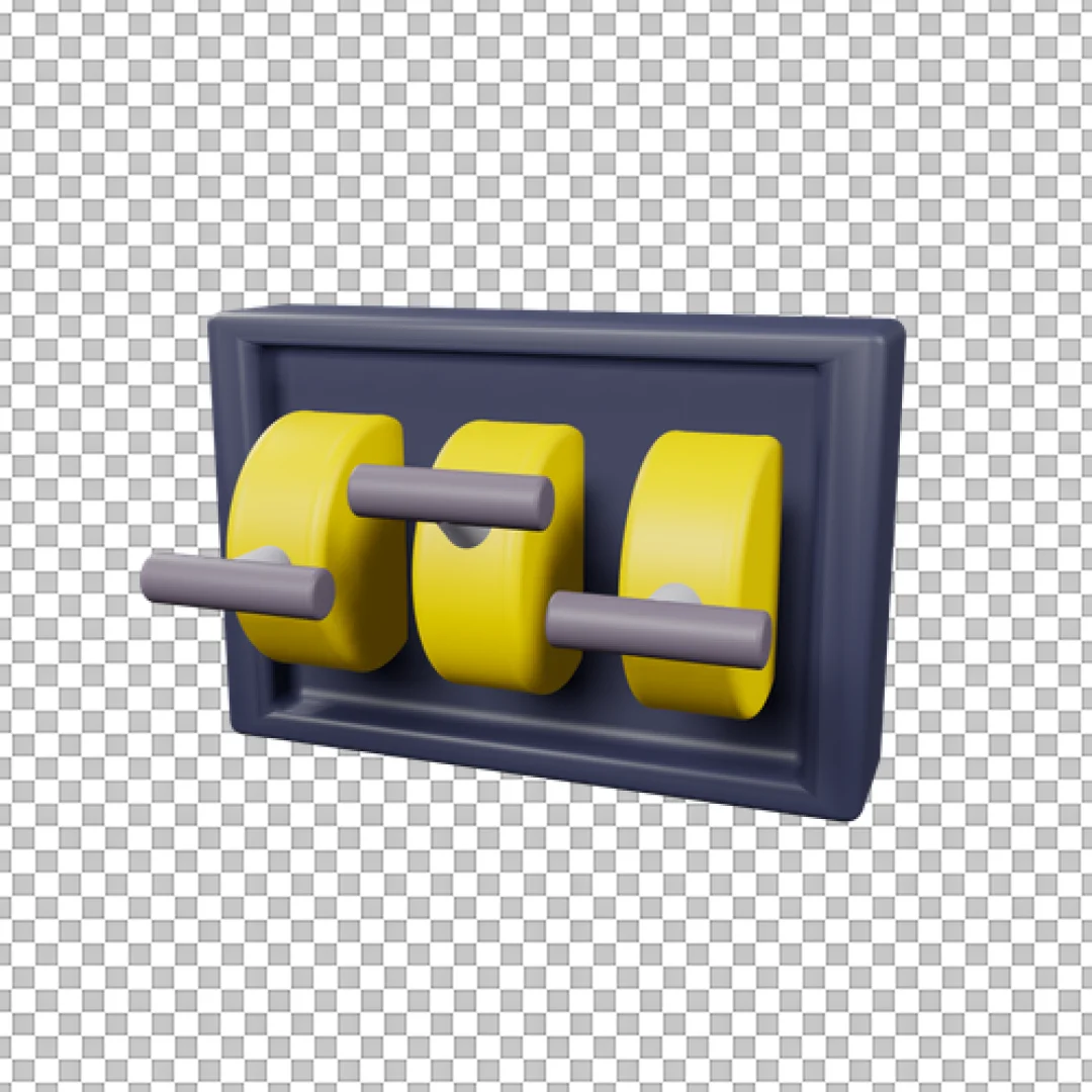 Panel With Three Yellow Toggle Switches PNG
