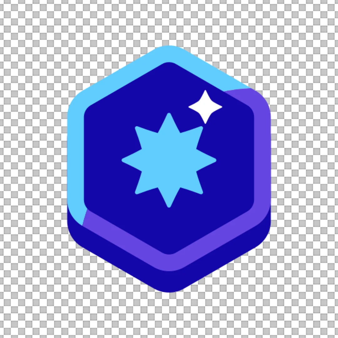 Premium Star Quality Badge Icon in Hexagonal Shield