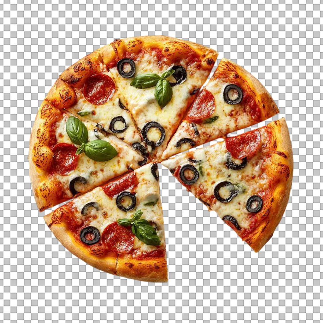 Pepperoni Olive Slice Separated PNG