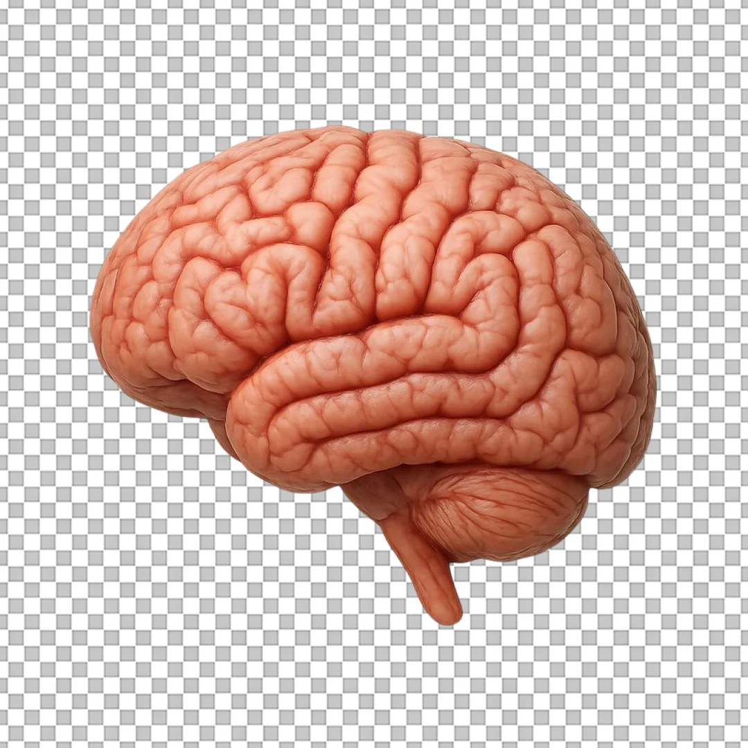 Realistic Human Brain Medical Illustration PNG