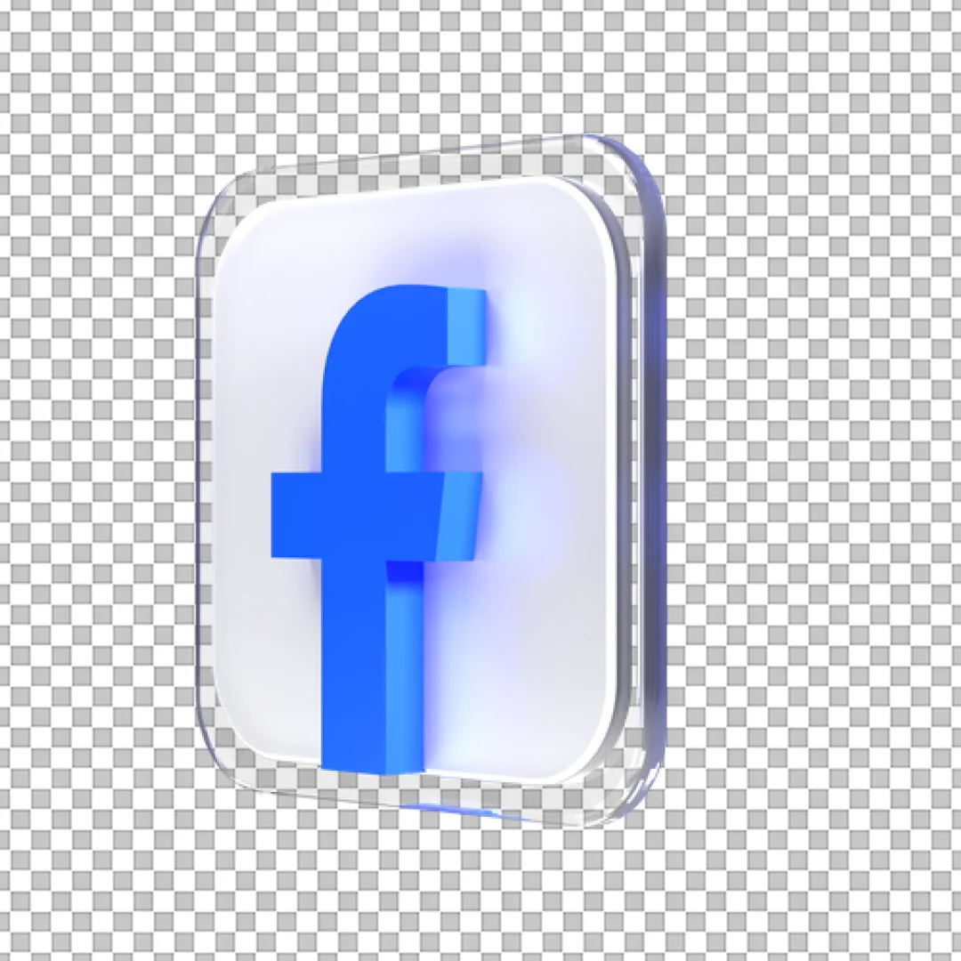 Glass Box 3D Facebook Logo PNG