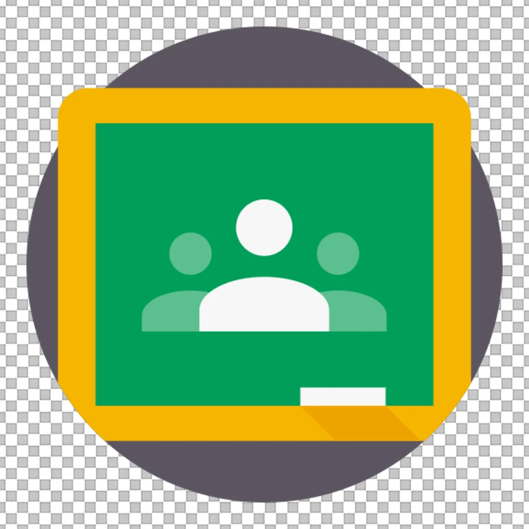 Classroom Group Learning Icon on Chalkboard