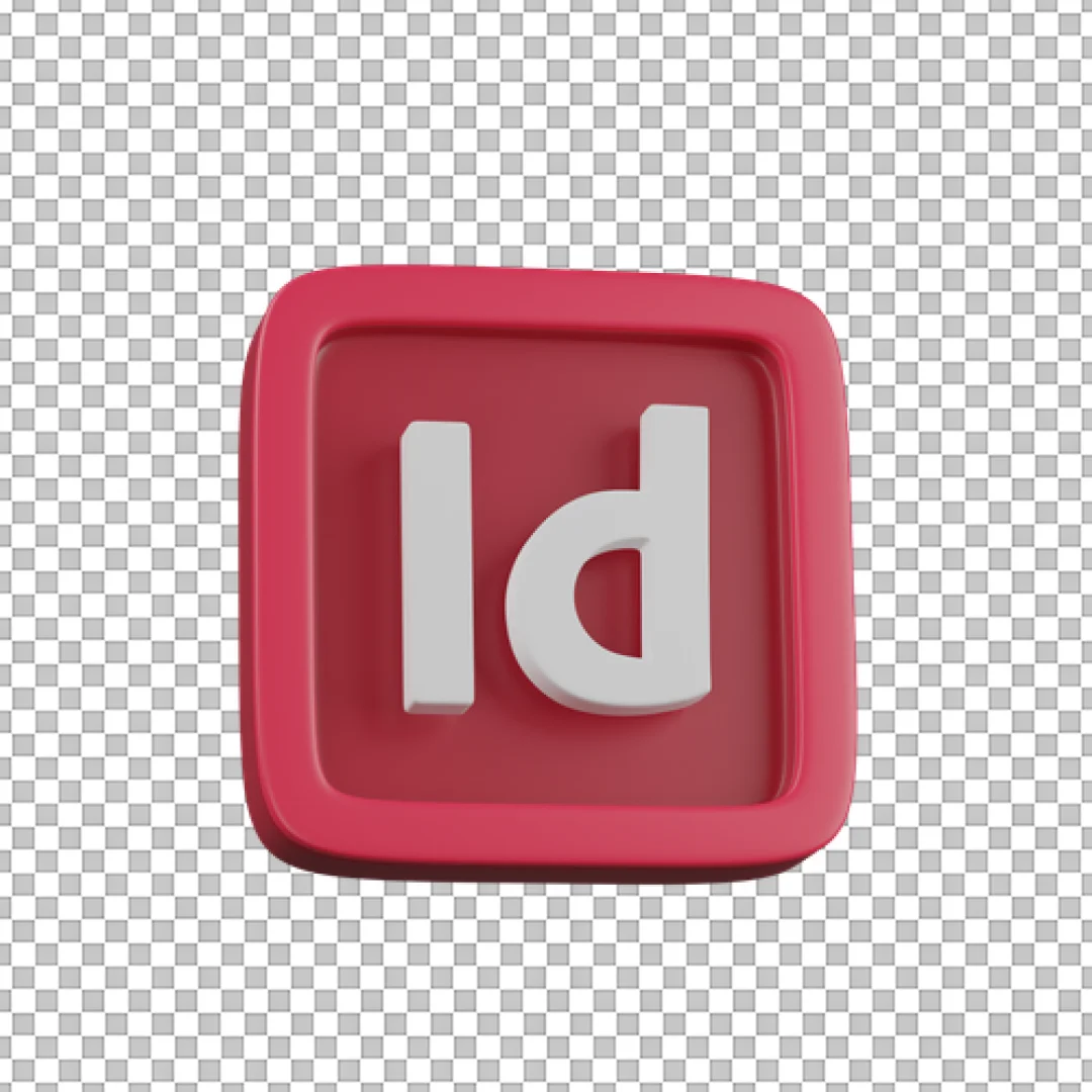 Pink 3D Adobe InDesign Icon PNG