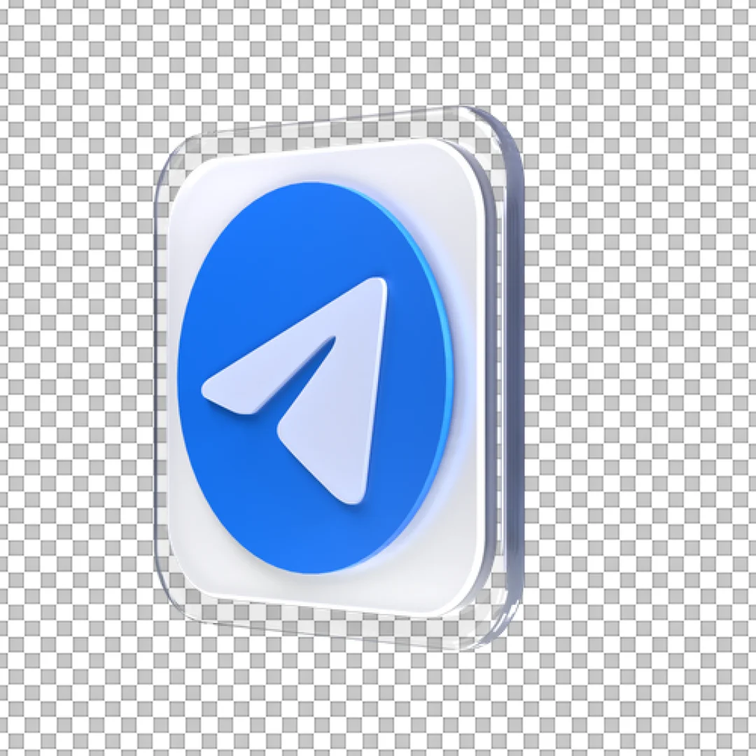 3D Glass Telegram Icon PNG