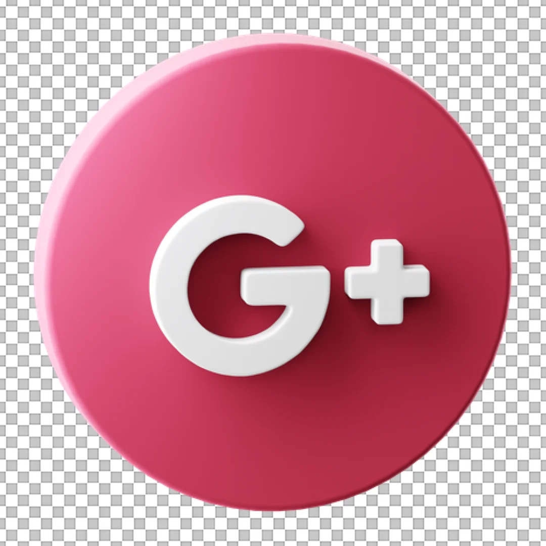 3D Pink Google Plus Logo Icon PNG