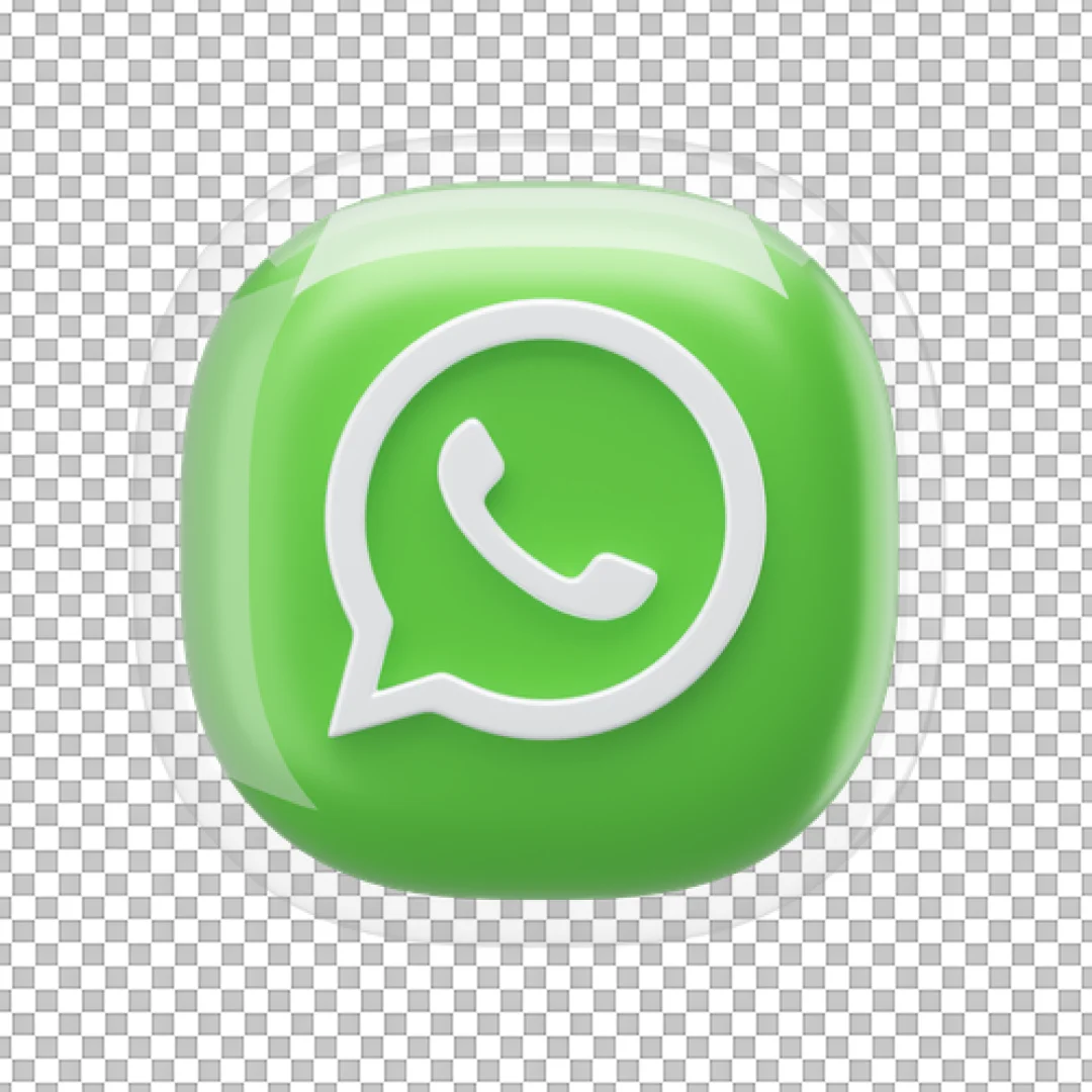 3D Glassy WhatsApp Icon PNG