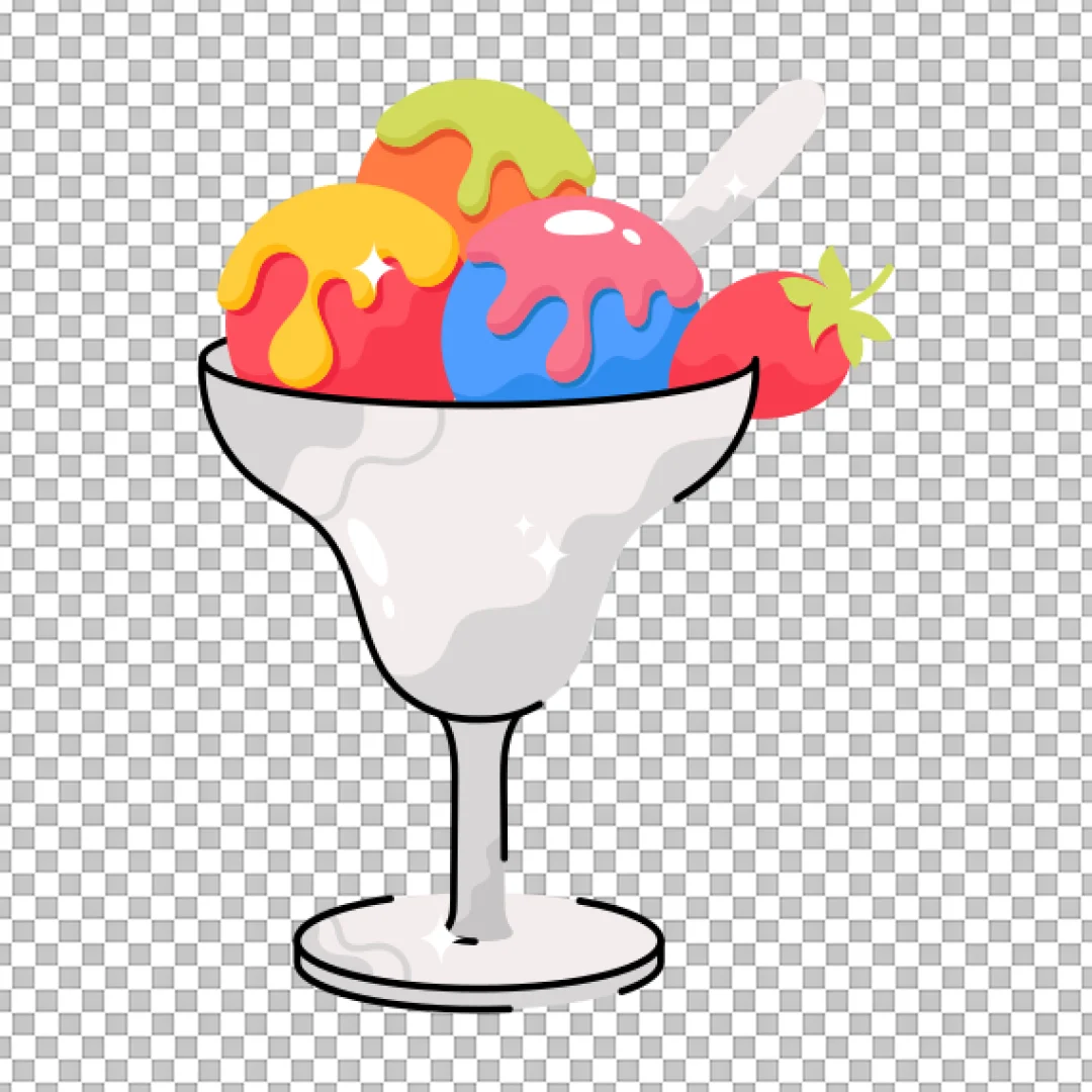 Ice Cream Sundae Glass PNG
