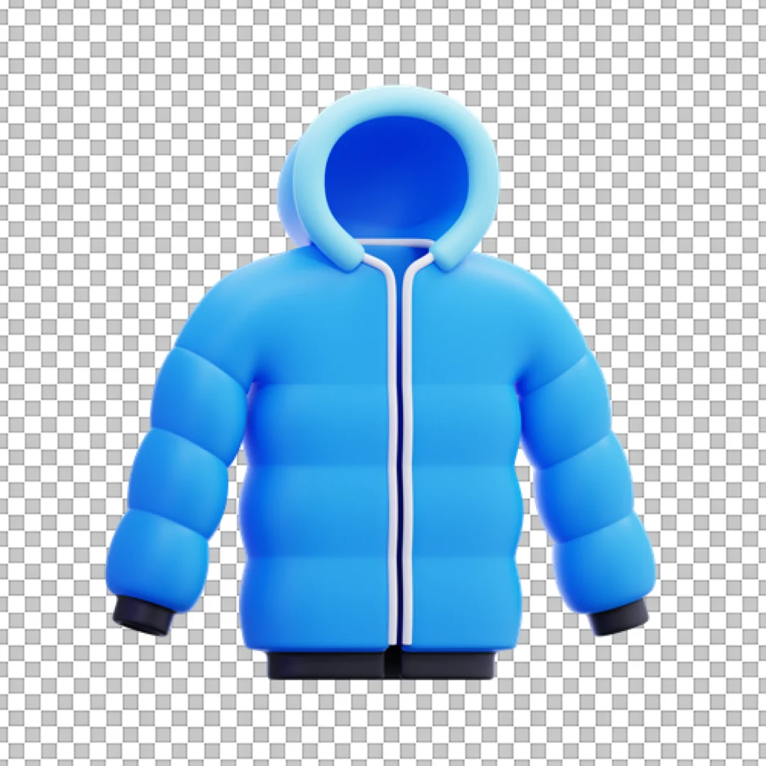 Blue Sporty Jacket 3D PNG