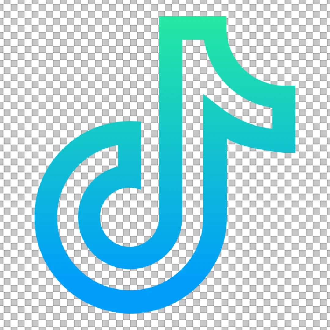 Modern Gradient TikTok Icon Line Art on Black Background