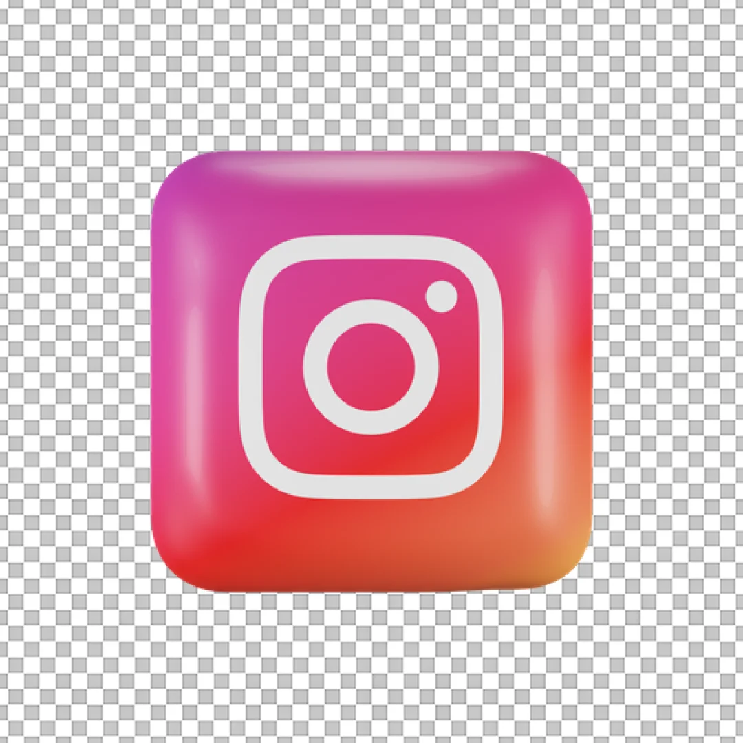 3D Matte Square Instagram Logo PNG
