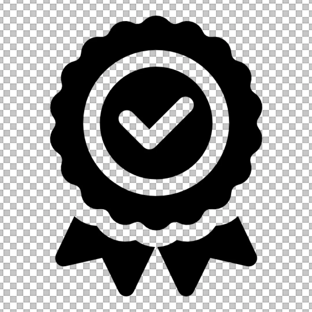 Verified Quality Guarantee Badge Icon with Checkmark